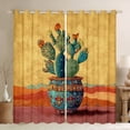 thumbnail image 1 of Homewish Tropical Desert Cactus Black Out Curtains,Boho Bohemian Style Curtains Pack of 2 (42x63 Each),Green Orange Bedroom Curtains For Boys Girls,Ultra Soft Home Decor, 1 of 6