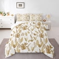 thumbnail image 1 of Homewish Tropical Leaves Full Size Comforter Sets 3-Piece for Boys Girls,Brown White Bedding Comforter Set,Botanical Theme Lightweight Bedding Sets,Lightweight Room Decor,Reversible, 1 of 8