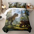 thumbnail image 1 of Homewish Tyrannosaurus Rex Pterosauria Twin Quilt Set, Triceratops Dinosaur Twin Coverlet Set, 2pcs, 1 Comforter and 1 Pillowcase, 1 of 7
