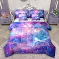 thumbnail image 1 of Homewish Universe Galaxy 7-Piece Twin Bedding Sets for Female Men Teens,Starry Sky Bedding Comforter Set,Gradient Ombre Cosmos Breathable Sheet Sets,Lightweight Room Decor,Reversible, 1 of 8