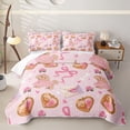 thumbnail image 1 of Homewish Valentine Dog Twin Quilt Set,Kawaii Pet Theme Twin Coverlet Set,Pink Ribbon Bow Decor,2 Pieces, 1 of 7