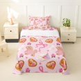 thumbnail image 1 of Homewish Valentine Dog Twin Sheets,Kawaii Pet Theme Bedding,Pink Ribbon Bow Decor,3 Pieces,1 Fitted Sheet and 1 Pillowcase, 1 of 6