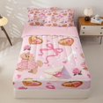 thumbnail image 1 of Homewish Valentine Dog Zipper Twin Comforter Sets with Fitted Sheet and 2 Pillowcases,Kawaii Pet Theme Zipper Bedding Set,Pink Ribbon Bow Decor,Pink Reversible,4pcs, 1 of 8