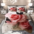 thumbnail image 1 of Homewish Valentine'S Day Rose Queen Comforter Set,Boho Rustic Butterflies Bedding Sets,Pink Flower Floral Bedding Comforter Set For Men Women,Luxury Bedroom Decor Reversible,3 Pieces, 1 of 8