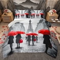 thumbnail image 1 of Homewish Valentine'S Day Theme Full Size Comforter Sets,Paris Eiffel Tower Bedding Comforter Set,Red Gray Bedding Sets For Kids,Luxury Bedroom Decor Reversible,3pcs, 1 of 8