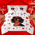 thumbnail image 1 of Homewish Valentines Day Gifts Queen Comforter Set,Cuet Pet Dogs Bedding Sets,Red Kawaii Heart Print Bedding Comforter Set For Girls Boys,Microfiber Bedroom Decor Reversible,3 Pieces, 1 of 8