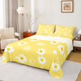 thumbnail image 1 of Homewish Vibrant Yellow Daisy Bed Sheets for Teen, Groovy Flower Floral King Sheets, Cute Cartoon Theme Breathable Home Decor, 4pcs, 1 of 7