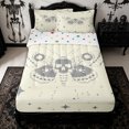 thumbnail image 1 of Homewish Victorian Boho Moth Zipper Queen Comforter Set with Fitted Sheet and 2 Pillowcases for Kids, Cream Moon Leaf Witchy Zipper Bedding Set, Polka Dot Reversible, 4-Piece, 1 of 6