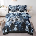 thumbnail image 1 of Homewish Video Game 7 Pieces Bedding Comforter Set For Kids Teens Adults,Abstract Camouflage Full Bedding Set Lightweight,Graffiti Splash Fitted Sheet Flat Sheet,Super Cozy Room Decor,Reversible, 1 of 8