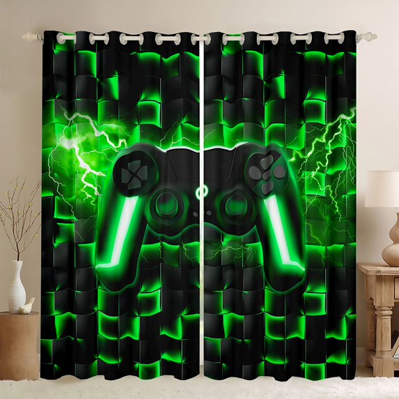 Homewish Video Game Controller Blackout Curtains,Modern Esports Gamepad Curtains Pack of 2 (42x84 Each)