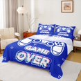 thumbnail image 1 of Homewish Video Game Controller Queen Sheet Sets, Blue Cartoon Gamepad Flat Sheet, Teens Kids Girls Boys Queen Fitted Sheet, Microfiber Bedroom Decor, 4pcs, 1 of 7