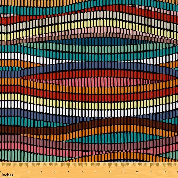 Homewish Vintage Abstract Ombre Fabric by the Yard 2 Yards, Teens Kids Child Adult Sewing Fabric, Abstract Artwork Fabric for Sewing, Luxury Bedroom Decor