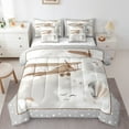 thumbnail image 1 of Homewish Vintage Airplane Boys Bedding Comforter Set 7pcs, Kawaii Cartoon Aircraft Queen Bedding Sets, Cute Stars Print Queen Sheet Sets, Breathable Home Decor, 1 of 7