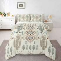 Homewish Vintage Aztec Boho Bedding Comforter Set,Rustic Farmhouse Cabin Twin Comforter Sets,Bohemain Tribal Bedding Set For Adults,Luxury Bedroom Decor Reversible,2pcs