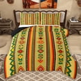 thumbnail image 1 of Homewish Vintage Aztec Print Queen Comforter Set,Abstract Rhombus Striped Bedding Sets,Green Brown Yellow Bedding Comforter Set For Adults,Luxury Bedroom Decor Reversible,3 Pieces, 1 of 8