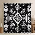 thumbnail image 1 of Homewish Vintage Bohemian Aztec Curtains Pack of 2 (42x84 Each), Mid Century Fashion Curtains Blackout, Black White Triangle Bedroom Curtains, Black Out Curtains Decor, 1 of 6