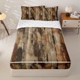 thumbnail image 1 of Homewish Vintage Brown Stripes Zipper Twin Comforter Sets with Fitted Sheet and 2 Pillowcases,Classic Geometric Abstract Zipper Bedding Set,Reversible,4pcs, 1 of 8