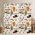 thumbnail image 1 of Homewish Vintage Bull Skull Black Out Curtains,Rustic Farmhouse Cabin Curtains Pack of 2 (42x63 Each),Western Cowboy Hat Boots Bedroom Curtains For Men Women,Super Cozy Room Decor, 1 of 6