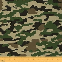 Homewish Vintage Camouflage Fabric by the Yard 2 Yard,Rustic Farmhouse Cabin Room Decor Fabric by the Yard,Green Beige Brown Fabric for Sewing For Boys Teens,Ultra Soft Home Decor