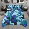 thumbnail image 1 of Homewish Vintage Camouflage Queen Comforter Set,Watercolor Splatter Ink Bedding Sets,Blue Cayn Black Bedding Comforter Set For Boys Teens,Ultra Soft Home Decor Reversible,3pcs, 1 of 8