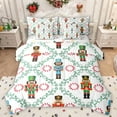 thumbnail image 1 of Homewish Vintage Christmas Nutcraker 7 Pieces Bedding Comforter Set,Merry Xmas Full Bedding Set,Green White Red Fitted Sheet Flat Sheet For Teens,Ultra Soft Home Decor Reversible, 1 of 8