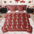 thumbnail image 1 of Homewish Vintage Christmas Tree Bedding Comforter Set 7pcs, Red Hippie Aztec Queen Bedding Sets, Rustic Plant Botanical Reversible Queen Sheet Sets, Ultra Soft Bedroom Decor, 1 of 7