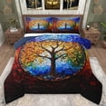 thumbnail image 1 of Homewish Vintage Colorful Glass Bedding Comforter Set,Multicolor Tree Of Life Twin Comforter Sets,Modern Artistic Bedding Set For Adults,Ultra Soft Home Decor Reversible,2pcs, 1 of 8