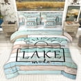 thumbnail image 1 of Homewish Vintage Cottage Bedding Comforter Set 7 Pieces for Teens Boys Girls,Lake House Full Bedding Set Lightweight,Lodge Cabin Fitted Sheet Flat Sheet,Luxury Bedroom Decor,Reversible, 1 of 8