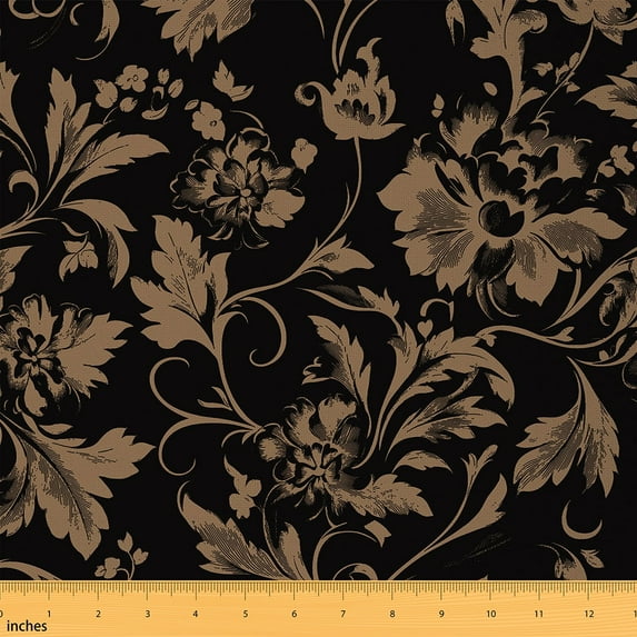 Homewish Vintage Country Floral Fabric by the Yard 1 Yard,Natural Botanical Home Decor Fabric by the Yard,Country Flower Sewing Fabric For Children,Super Cozy Room Decor