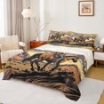thumbnail image 1 of Homewish Vintage Cowboy Cowgirl Twin Sheet Sets, Tribal Rustic Farmhouse Twin Fitted Sheet, Horse Animal Flat Sheet, Luxury Bedroom Decor, 3 Pieces, 1 of 7