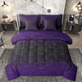 thumbnail image 1 of Homewish Vintage Damask 7-Piece Bedding Comforter Set,Retro Baroque Flower King Bedding Sets,Black Purple Bed Sheets For Men Women,Microfiber Bedroom Decor Reversible, 1 of 8
