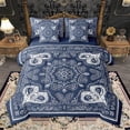 thumbnail image 1 of Homewish Vintage Damask Floral 7pcs Bedding Comforter Set,Boho Style Queen Bedding Sets,Blue White Queen Sheet Sets For Adults,Breathable Bedroom Decorative Reversible, 1 of 8