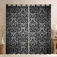 thumbnail image 1 of Homewish Vintage Damask Floral Blackout Curtains Set of 2 (52x84 Each),Gothic Skull Window Curtains,Gray Victorian Curtains and Drapes For Boys Kids,Breathable Bedroom Decorative, 1 of 6