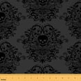 thumbnail image 1 of Homewish Vintage Damask Floral Fabric by the Yard 1 Yard,Gothic Skull Home Decor Fabric by the Yard,Gray Victorian Sewing Fabric For Men Women,Breathable Bedroom Decorative, 1 of 6