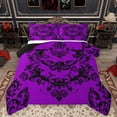 thumbnail image 1 of Homewish Vintage Damask Queen Comforter Set,Victorian Flower Bedding Sets,Gothic Moth Skeleton Bedding Comforter Set For Men Women,Super Cozy Room Decor Reversible,3-Piece, 1 of 8