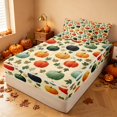 thumbnail image 1 of Homewish Vintage Fall Pumpkin Zipper Twin Comforter Sets with Fitted Sheet and 2 Pillowcases, Autumn Maple Leaf Zipper Bedding Set, Cream Mixed Hues, Polka Dots Reversible, 1 of 7