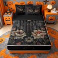 thumbnail image 1 of Homewish Vintage Floral Zipper Twin Comforter Sets with Fitted Sheet and 2 PillowcasesVintage Sunflower Branch Print Zipper Bedding Set,Black Reversible,4pcs, 1 of 7