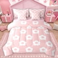 thumbnail image 1 of Homewish Vintage Flowers Twin Bedding Sets 7-Piece for Kids Children Teens,Chic Floral Bedding Comforter Set Microfiber,Pink White Breathable Sheet Sets,Super Cozy Room Decor,Reversible, 1 of 8