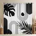 thumbnail image 1 of Homewish Vintage Geometric Striped Curtains Pack of 2 (42x84 Each),Modern Minimalist Art Curtains Blackout,White Black Bedroom Curtains For Men Women,Microfiber Bedroom Decor, 1 of 6