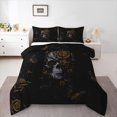 thumbnail image 1 of Homewish Vintage Goth Skull Queen Comforter Set,Boho Floral Butterfly Comforter Sets Queen,Halloween Duvet,Black Reversible,3-Piece,1 Comforter and 2 Pillowcases, 1 of 7