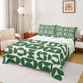 thumbnail image 1 of Homewish Vintage Green Minimalism Twin Sheet Sets, Chic Abstract Ombre Twin Fitted Sheet, Teens Kids Adult Flat Sheet, Luxury Bedroom Decor, 3pcs, 1 of 7