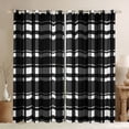 thumbnail image 1 of Homewish Vintage Grid Pattern Black Out Curtains,Geometric Checkered Plaid Curtains Pack of 2 (42x63 Each),White Black Bedroom Curtains For Girls Boys,Luxury Bedroom Decor, 1 of 6
