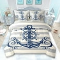 thumbnail image 1 of Homewish Vintage Nautical Anchor Bedding Comforter Set 7pcs, Fashion Abstract King Bedding Sets, Teens Kids Boys Girls Reversible Bed Sheets, Microfiber Bedroom Decor, 1 of 8