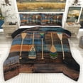 thumbnail image 1 of Homewish Vintage Paddle Bedding Comforter Set 2pcs for Kids Children Teens,Lake House Twin Comforter Sets Microfiber,Blue Brown Breathable Bedding Set,Ultra Soft Home Decor,Reversible, 1 of 8