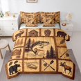 thumbnail image 1 of Homewish Vintage Pike Fish 7 Pieces Full Size Bedding Sets,Rustic Farmhouse Cabin Full Size Bed in a Bag,Brown,Light Gray Reversible, 1 of 8