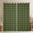 thumbnail image 1 of Homewish Vintage Rectangle Plaid Black Out Curtains, Stripes Ombre Curtains Pack of 2 (42x63 Each), Green Abstract Artwork Bedroom Curtains, Window Curtains Decor, 1 of 6