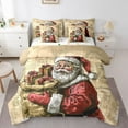 thumbnail image 1 of Homewish Vintage Santa Claus Bedding Comforter Set 7 Pieces for Teens, Western Winter Festival Full Bedding Set, Merry Christmas Reversible Fitted Sheet Flat Sheet, Breathable Home Decor, 1 of 7