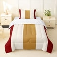 thumbnail image 1 of Homewish Vintage Vertical Lines Twin Comforter Sets,Contemporary Stripe Bedding Set,Red,Reversible,2 Pieces,1 Comforter and 1 Pillowcase, 1 of 7