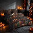 thumbnail image 1 of Homewish Vintage Witch Bookshelf Twin Bedding, Plant Skull Skeleton Bedding Comforter Set, Brown Black Purple, Black Reversible 7pcs, 1 of 7