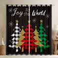 thumbnail image 1 of Homewish Vintage Xmas Tree Curtains Pack of 2 (42x84 Each) for Kid, Fashion Buffalo Plaid Curtains Blackout, Merry Christmas Bedroom Curtains, Blackout Curtains Room Decor, 1 of 6